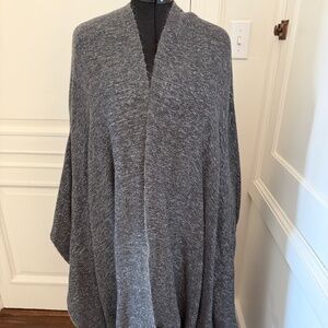 Cashmere Alpaca Lurex Fringe Poncho